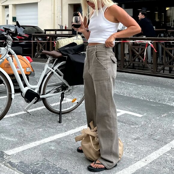 Djerf Avenue Go To Pants Brown - Picture 1 of 8